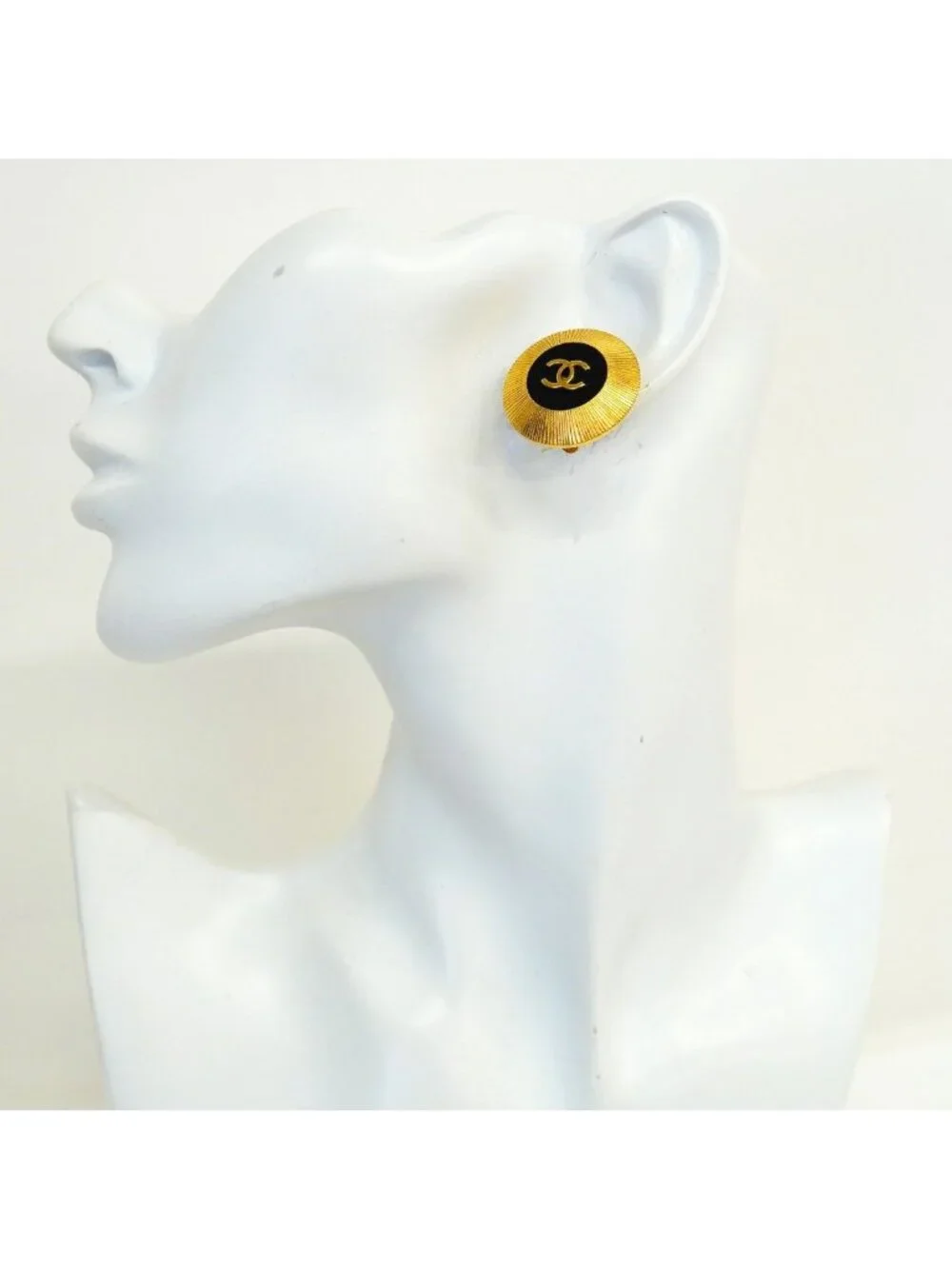 Chanel Earrings Vintage CC Logo Round
